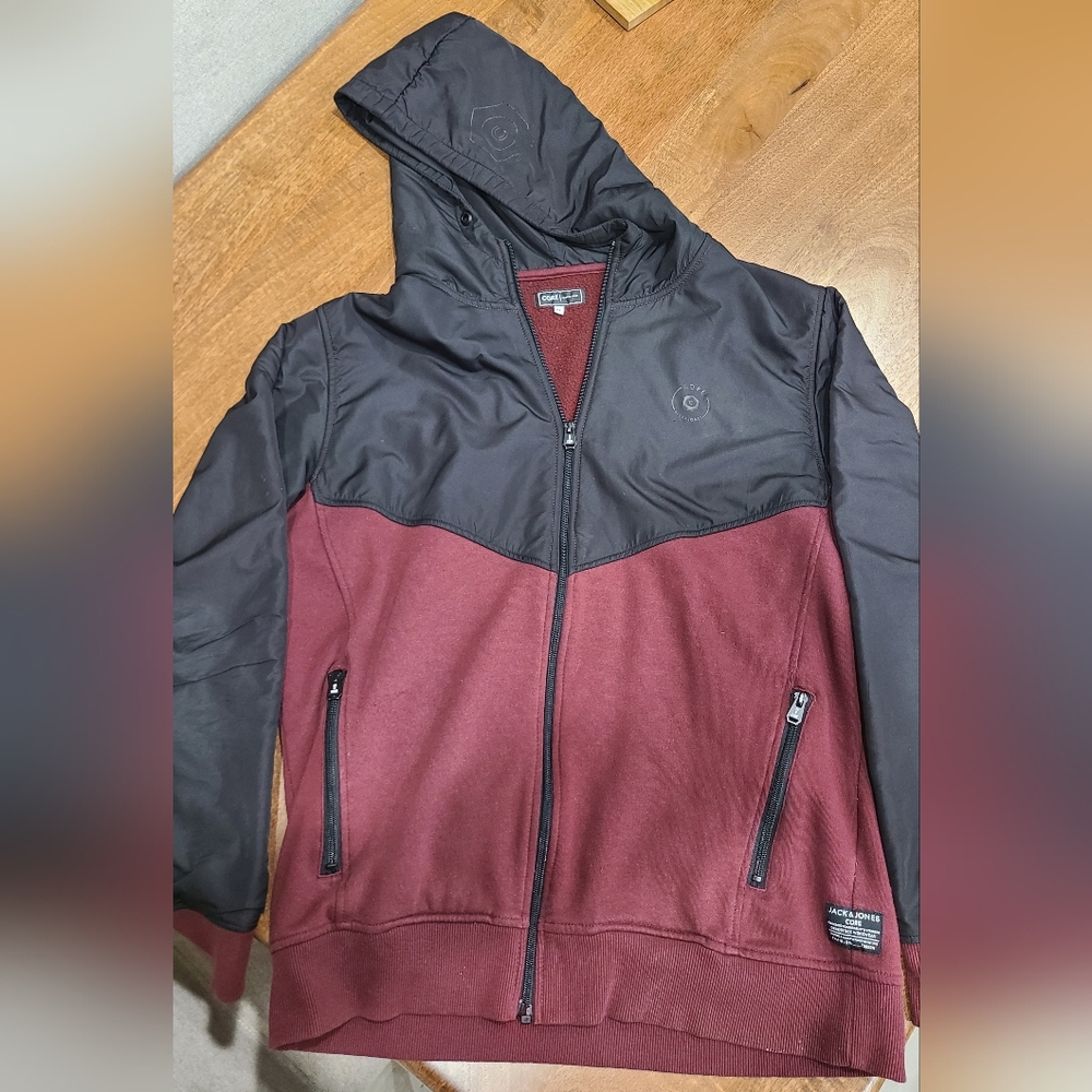 jack & jones mens burgandy core jacket